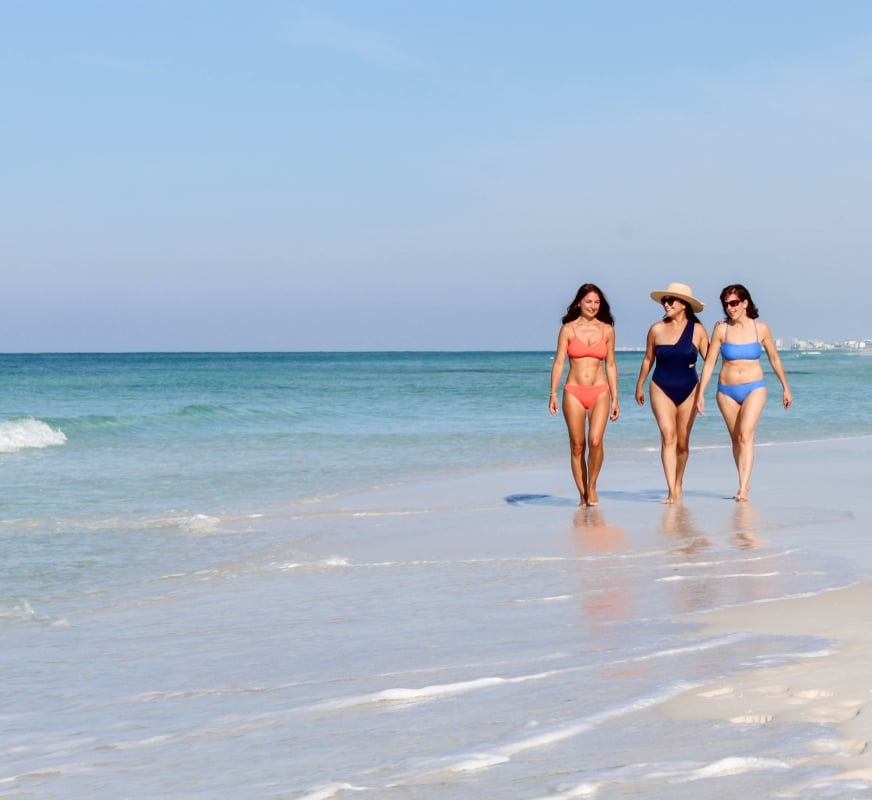 Ladies walking on the beach